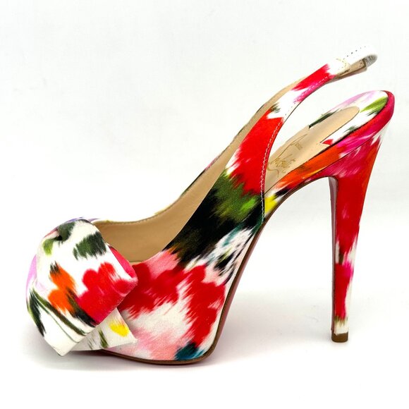 Christian Louboutin Shoes - Christian Louboutin VENDOME SLING NODO Satin Bouquet Bow Heel Shoes Sandal